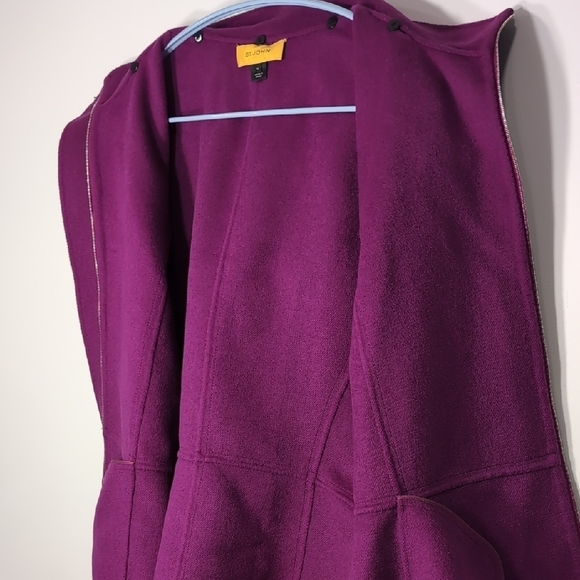 St. John | Angora Cashmere Wool Blend Hooded Soft Coat Size 14 - Picture 8 of 10